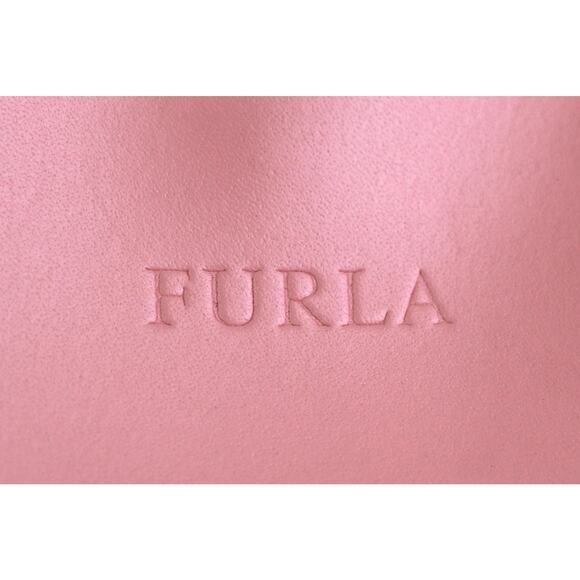 ROOMY Furla ITALY PEARL PINK GENUINE LEATHER SHOULDER BAG HANDBAG TOTE PURSE - Picture 2 of 16